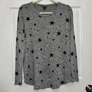 BUFFALO DAVID BITTON Gray and Dark Gray Stars long sleeve Sweater | size medium
